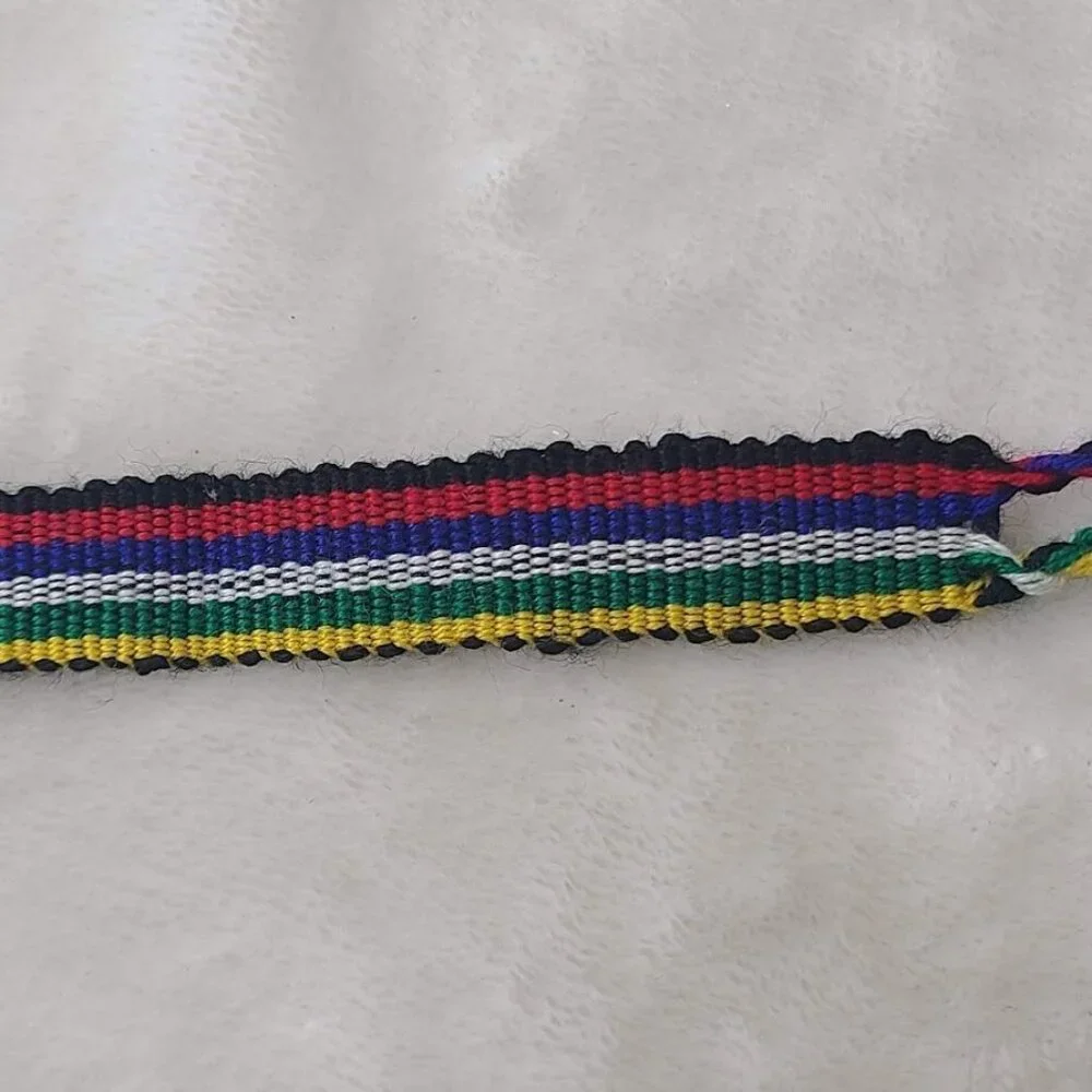 Hand Woven Braided Friendship Bracelet Black Red Blue White Green Yellow - Picture 10 of 12